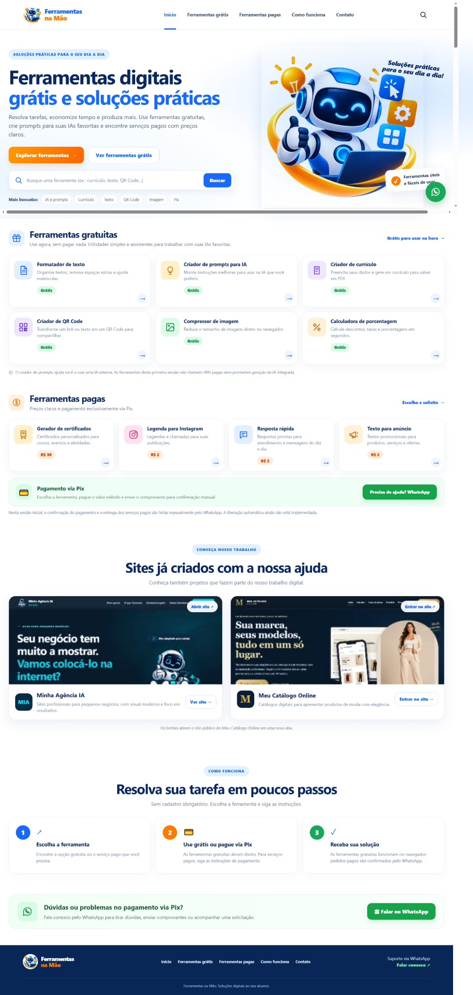 Prévia do site Ferramentas na Mão