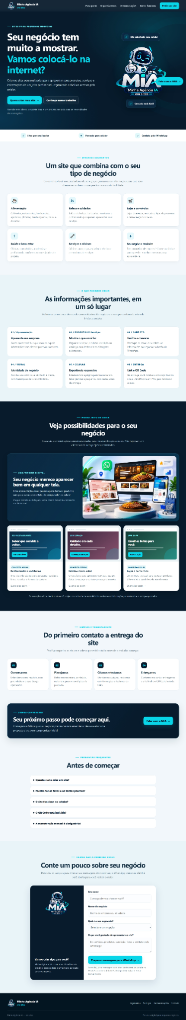 Prévia do site Minha Agência IA